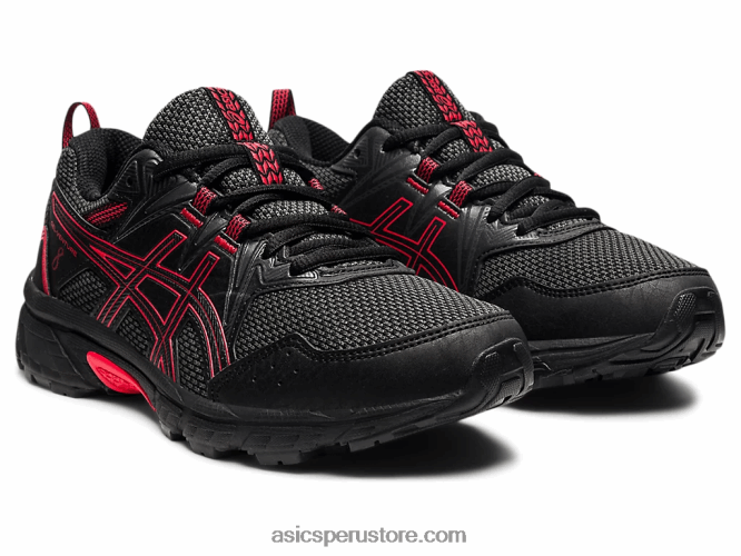 RPVB4508 negro/rojo eléctrico Asics gel-ventura 8 escuela primaria
