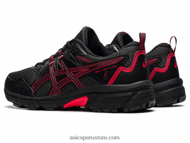 RPVB4508 negro/rojo eléctrico Asics gel-ventura 8 escuela primaria