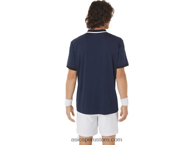 RPVB471 medianoche/negro rendimiento Asics polo de cancha para hombre