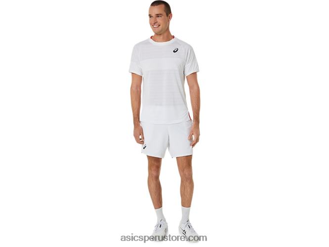 RPVB499 blanco brillante Asics top de manga corta para hombre