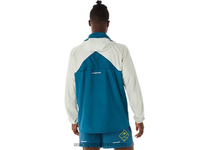 RPVB523 tinta verde azulado/salvia claro Asics anorak fujitrail hombre