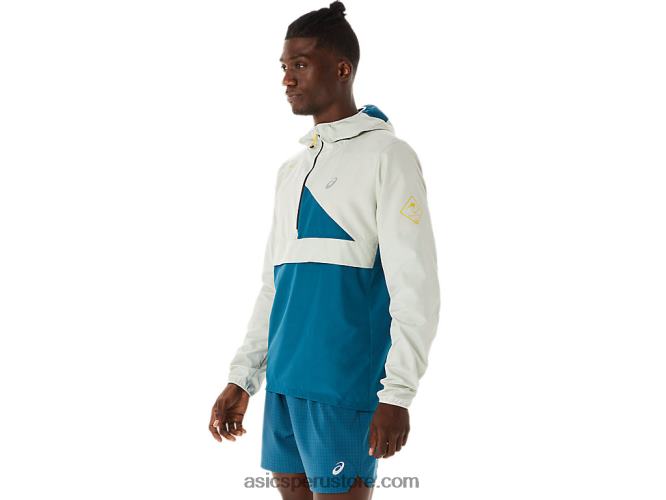 RPVB523 tinta verde azulado/salvia claro Asics anorak fujitrail hombre