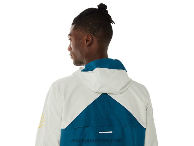 RPVB523 tinta verde azulado/salvia claro Asics anorak fujitrail hombre