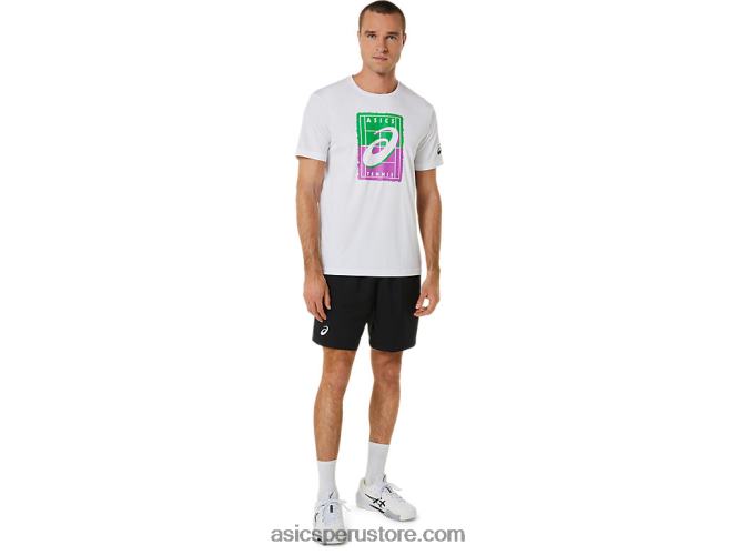 RPVB525 blanco brillante Asics camiseta gráfica court gs para hombre