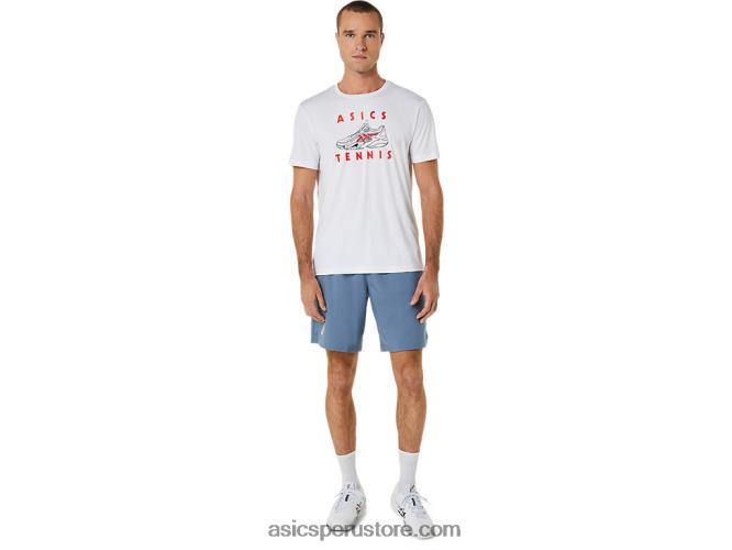 RPVB534 blanco brillante Asics camiseta con estampado de zapatos de salón para hombre