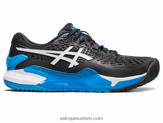 RPVB567 blanco negro Asics gel-resolución 9 oc de ancho