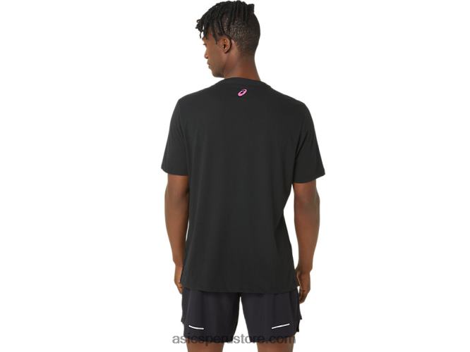 RPVB67 rendimiento negro Asics camiseta gráfica unisex de atletismo