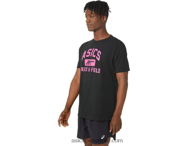 RPVB67 rendimiento negro Asics camiseta gráfica unisex de atletismo