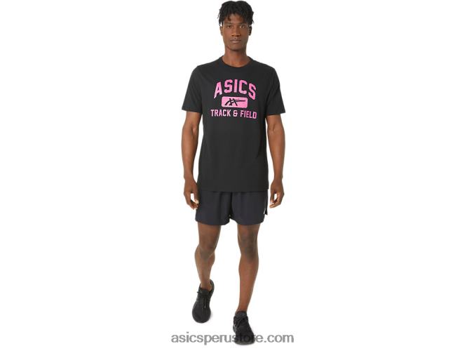 RPVB67 rendimiento negro Asics camiseta gráfica unisex de atletismo