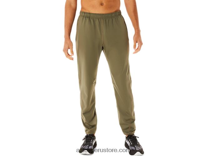 RPVB746 manto verde Asics pantalones de hombre de punto cepillado