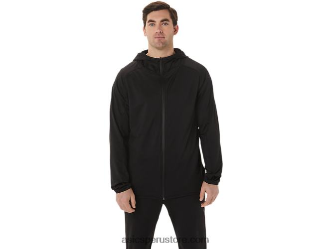 RPVB755 rendimiento negro Asics chaqueta de punto cepillado jacquard actibreeze para hombre