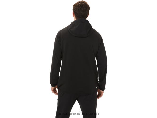 RPVB755 rendimiento negro Asics chaqueta de punto cepillado jacquard actibreeze para hombre