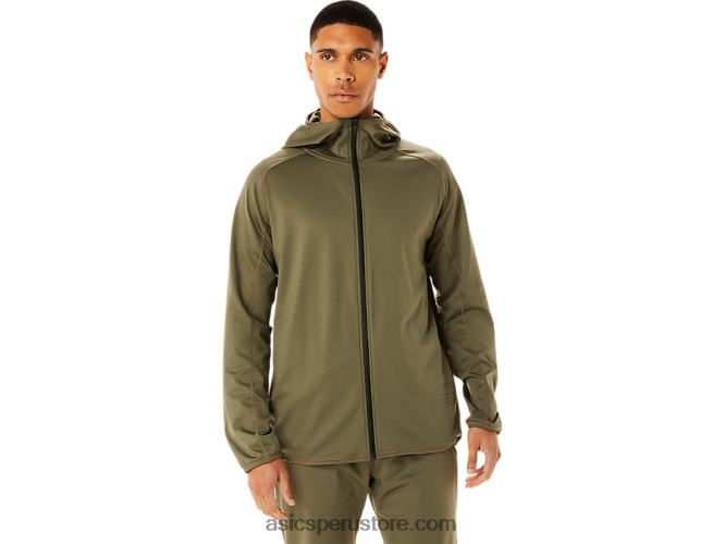 RPVB759 manto verde Asics chaqueta de punto cepillado jacquard actibreeze para hombre