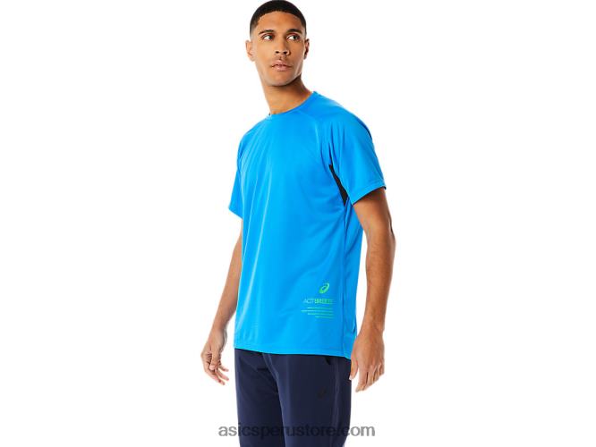 RPVB762 azul eléctrico Asics top de manga corta activo para hombre