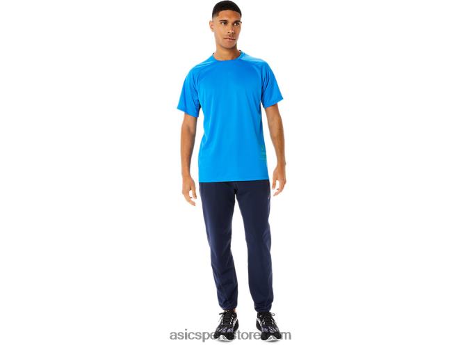 RPVB762 azul eléctrico Asics top de manga corta activo para hombre