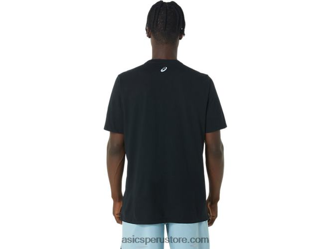 RPVB795 rendimiento negro Asics camiseta larga con logo abstracto