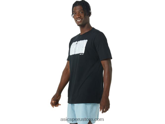 RPVB795 rendimiento negro Asics camiseta larga con logo abstracto