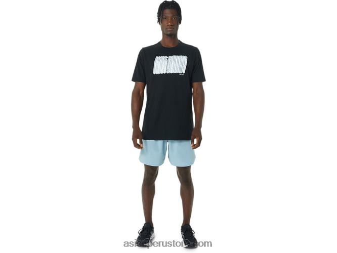 RPVB795 rendimiento negro Asics camiseta larga con logo abstracto