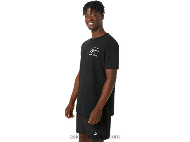 RPVB800 rendimiento negro Asics camiseta de manga corta con logo pequeño luminoso de orco