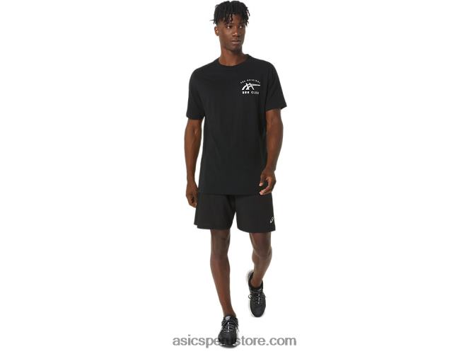 RPVB800 rendimiento negro Asics camiseta de manga corta con logo pequeño luminoso de orco