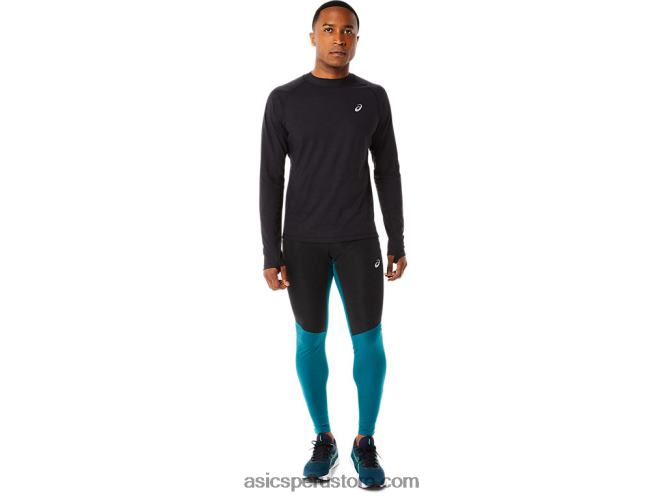 RPVB825 rendimiento negro Asics camiseta de manga larga de invierno para hombre