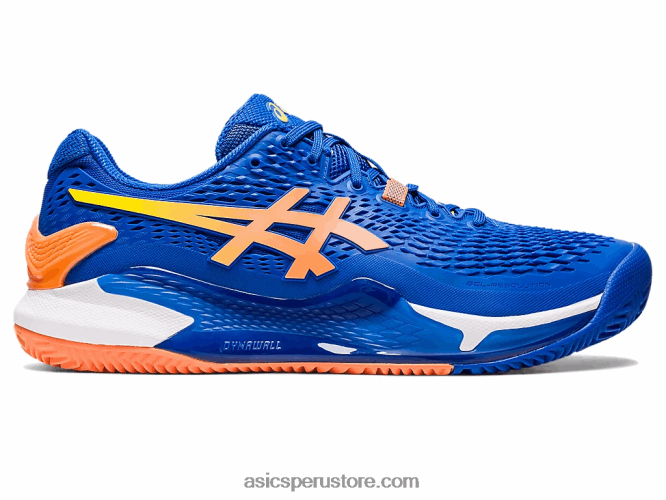 RPVB89 azul atún/melocotón sol Asics gel-resolución 9 arcilla