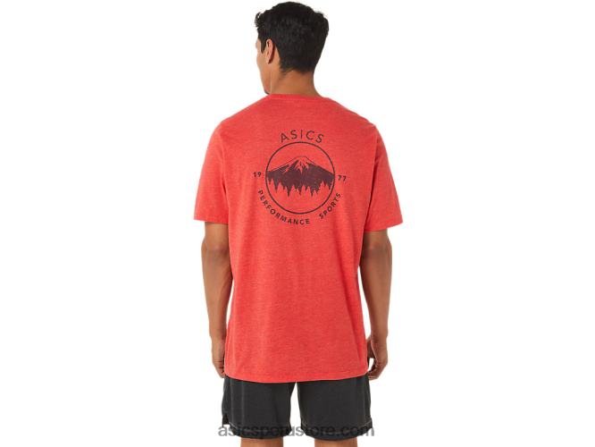 RPVB890 brezo rojo clásico Asics camiseta de montaña de 1977