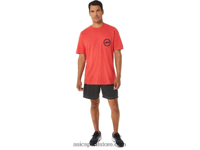 RPVB890 brezo rojo clásico Asics camiseta de montaña de 1977