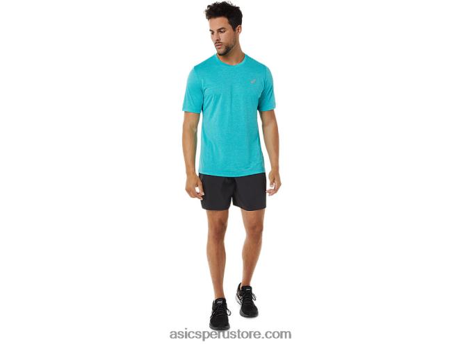 RPVB892 tecno cian Asics top de rendimiento de manga corta para hombre