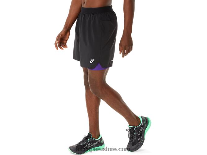 RPVB893 mermelada negra/de uva negra Asics carretera hombre 2-n-1 7in short