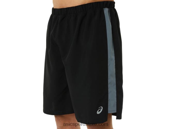 RPVB936 rendimiento negro Asics pantalones cortos de 9 pulgadas listos para usar para hombres