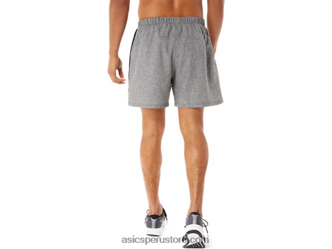 RPVB974 jaspeado gris oscuro/negro Asics conjunto de hombre 5in short