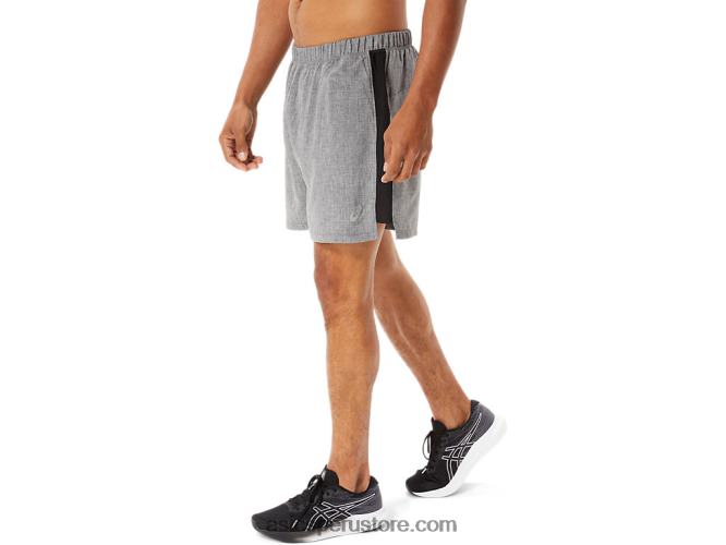RPVB974 jaspeado gris oscuro/negro Asics conjunto de hombre 5in short