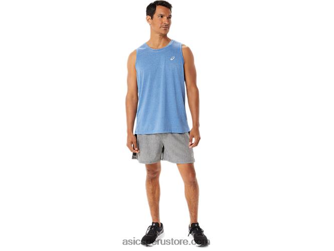 RPVB974 jaspeado gris oscuro/negro Asics conjunto de hombre 5in short