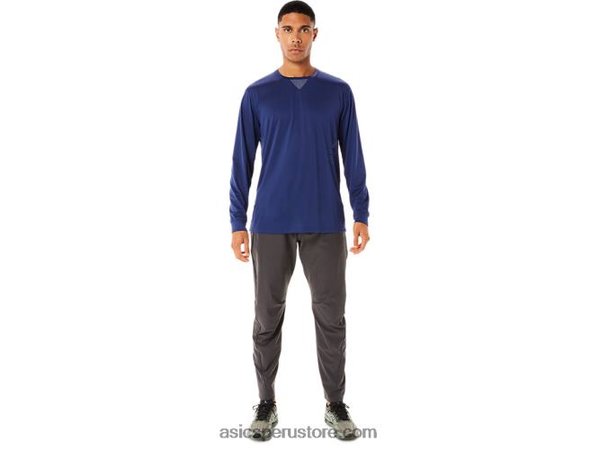 RPVB992 océano profundo Asics top de manga larga jacquard refrescante actibreeze para hombre