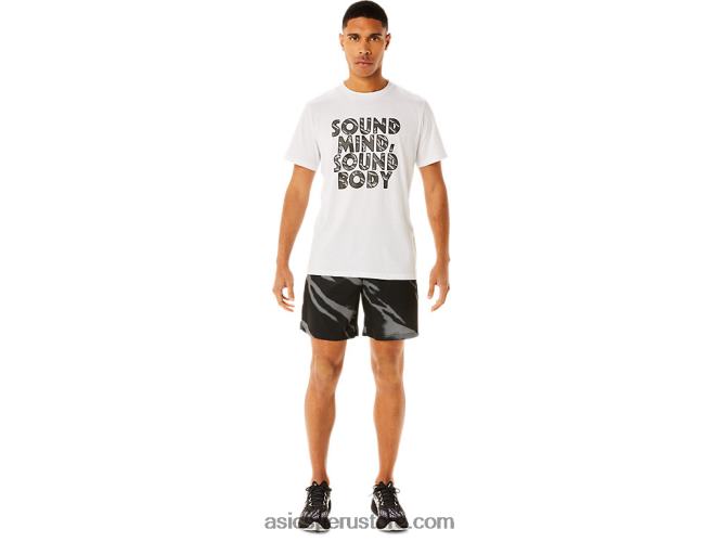 RPVB995 rendimiento negro/gris grafito Asics pantalones cortos de hombre de temporada con estampado completo