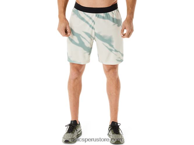 RPVB993 gris humo/gris pizarra Asics pantalones cortos de hombre de temporada con estampado completo
