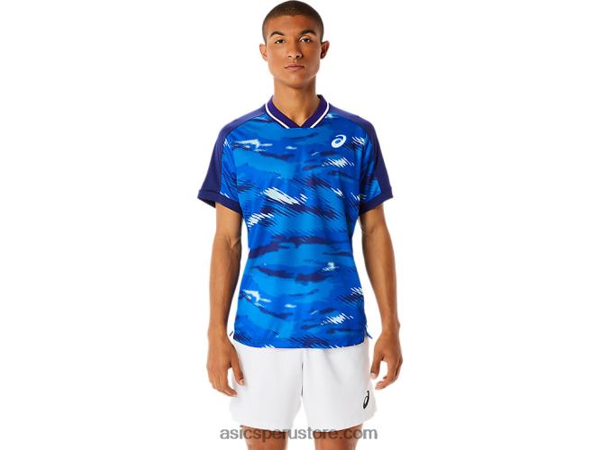 RPVB1076 buceo azul Asics playera de manga corta con gráfico Match para hombre