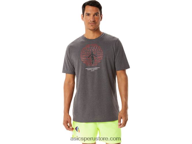 RPVB1280 brezo gris oscuro Asics playera de manga corta gráfica para hombre