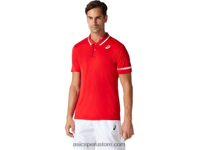 RPVB1775 rojo clásico Asics polo de hombre