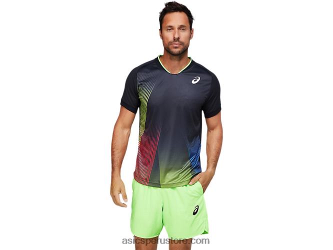 RPVB1830 rendimiento negro Asics camiseta con gráfico Match para hombre