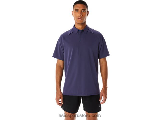 RPVB221 niebla índigo Asics polo de hombre actibreeze jacquard