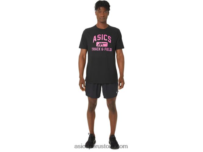 RPVB67 rendimiento negro Asics camiseta gráfica unisex de atletismo