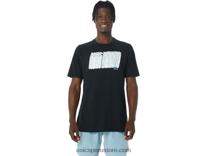 RPVB795 rendimiento negro Asics camiseta larga con logo abstracto