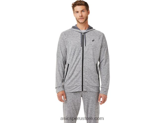RPVB1907 portador gris jaspeado Asics sudadera con cremallera completa de tecnología para hombre
