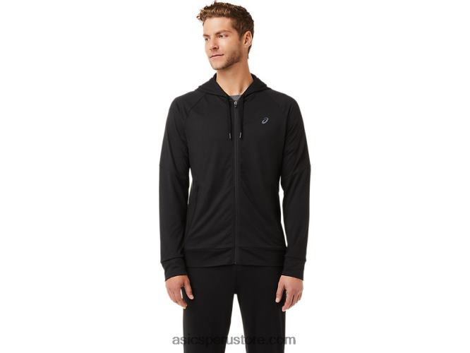 RPVB2029 rendimiento negro Asics sudadera con cremallera completa de tecnología para hombre