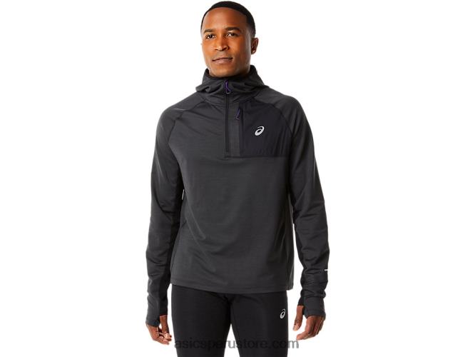 RPVB885 rendimiento negro brezo Asics sudadera con capucha de manga larga de invierno para hombre