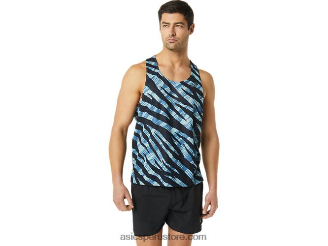 RPVB1092 azul celeste/negro rendimiento Asics camiseta ventilada actibreeze para hombre