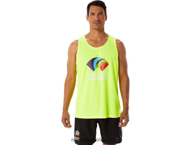RPVB1290 amarillo de seguridad Asics camiseta sin mangas ready-set ii wch para hombre