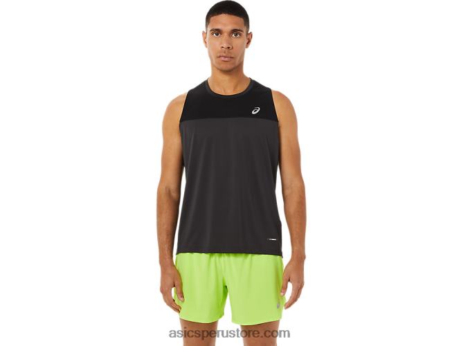 RPVB1393 rendimiento negro/gris grafito Asics camiseta de carrera masculina